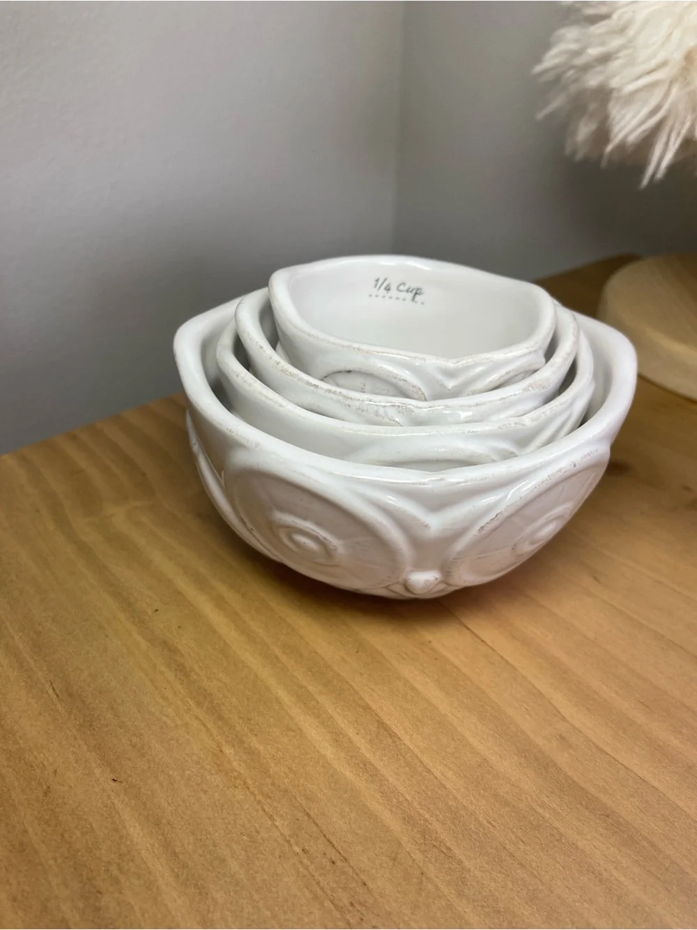 Sur la Table Owl Ceramic Owl Measuring Cups Collectible Set of 4